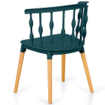 Пластиковый стул на ножках из массива бука Ferret Spiral Green варинант исполнения - 6 | Loft Concept в Челябинске