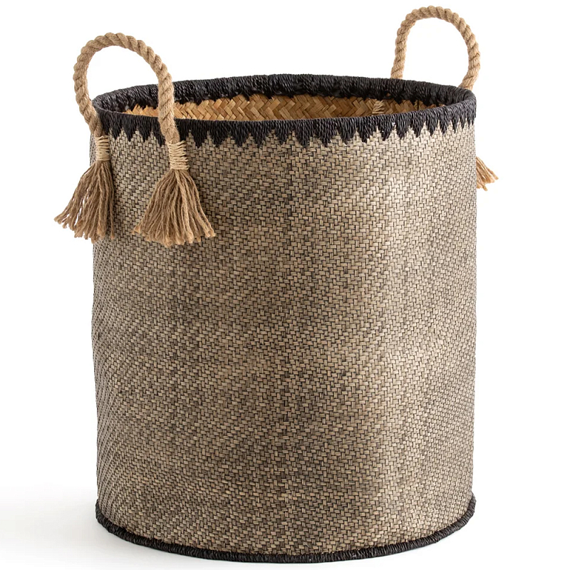 Плетеная корзина из листьев пальмы Tabia Wicker Basket Бежевый Коричневый Серо-бежевый Плетеная корзина из листьев пальмы Tabia Wicker Basket Бежевый Коричневый Серо-бежевый в Челябинске | Loft Concept