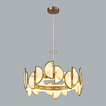 Люстра круглая с полукруглыми плафонами из искусственного алебастра в бронзовой оправе Marbella варинант исполнения - 6 | Loft Concept в Челябинске