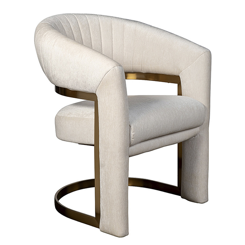 Полукресло Valbonne Chair cream velour Кремовый Золотой в Челябинске | Loft Concept 