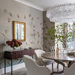 Обои ручная роспись Wild Grasses Special Colourway on Pale Grey dyed silk варинант исполнения - 1 | Loft Concept в Челябинске