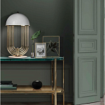 Консоль овальной формы золотая с полкой для хранения Craig варинант исполнения - 3 | Loft Concept в Челябинске