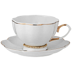 Чайный сервиз из фарфора со стразами на 6 персон 15 предметов Shine Porcelain варинант исполнения - 1 | Loft Concept в Челябинске