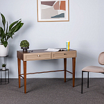 Стол письменный из массива бука с 2-мя ящиками бежевый Wenge Light варинант исполнения - 4 | Loft Concept в Челябинске