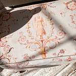 Мягкая банкетка из массива бука серая с растительным орнаментом Raffael Grey Floral Banquette варинант исполнения - 2 | Loft Concept в Челябинске