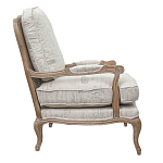 Кресло со спинкой из ротанга Ellie Rattan Armchair beige print flax варинант исполнения - 1 | Loft Concept в Челябинске