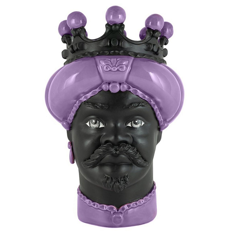 Ваза Vase Moro Man Crown Dark Violet Черный Фиолетовый Ваза Vase Moro Man Crown Dark Violet Черный Фиолетовый в Челябинске | Loft Concept