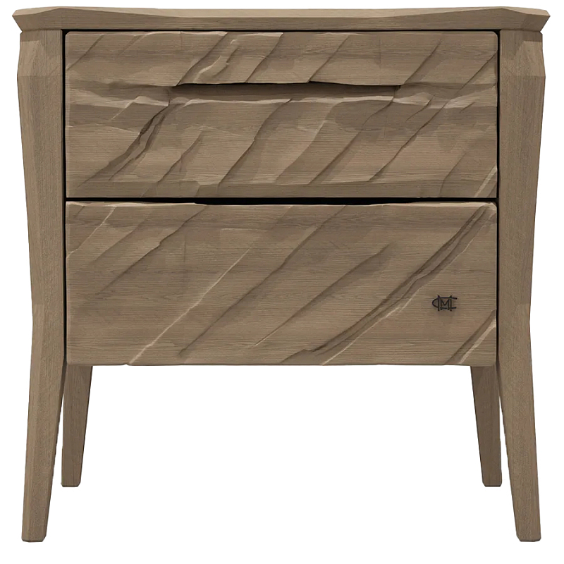 Тумба прикроватная из массива дуба с 2-мя ящиками Tasteful Furniture Седой Орех Капучино  Венге в Челябинске | Loft Concept 