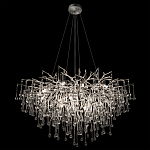 Люстра подвесная с прозрачными стеклянными подвесками в форме капель Диаметр 100 см Droplet Chandelier варинант исполнения - 15 | Loft Concept в Челябинске