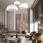 Подвесной светильник с куполообразным белым фактурным абажуром Sergey Makhno варинант исполнения - 7 | Loft Concept в Челябинске