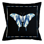 Подушка декоративная бабочка с синим узором Ikat Pattern варинант исполнения - 1 | Loft Concept в Челябинске