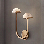 Бра с 2-мя мраморными плафонами на латунном корпусе Light Warm Light варинант исполнения - 3 | Loft Concept в Челябинске