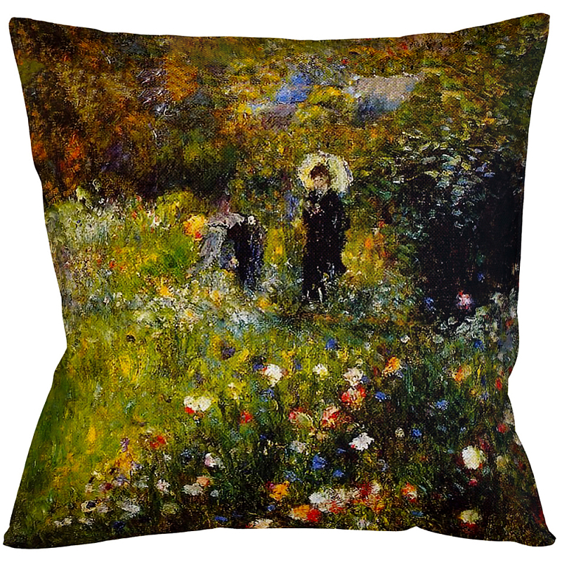 Подушка декоративная с цветочным принтом Impressionism in Color Мульти Бежевый Подушка декоративная с цветочным принтом Impressionism in Color Мульти Бежевый в Челябинске | Loft Concept