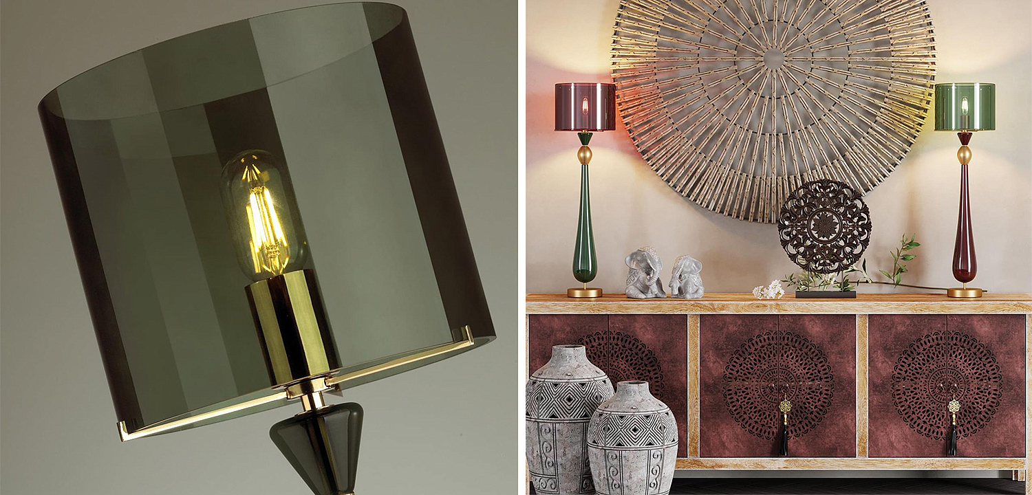 Настольная лампа Roser Green Burgundy Table Lamp Настольная лампа Roser Green Burgundy Table Lamp - Loft-Concept в Челябинске