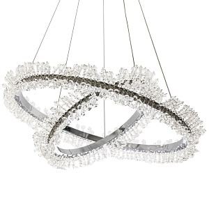 Люстра два кольца с хрустальным декором Rowan Crystal Ring Horizontal Chrome Chandelier