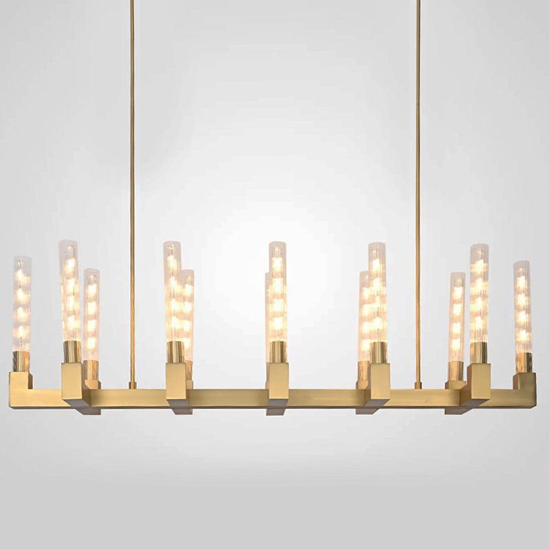 Люстра CANELLE Linear Chandelier 12 Modern Brass Латунь в Челябинске | Loft Concept 