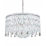 Люстра круглая с хрустальными подвесками на серебряном каркасе Roul Crystal Light варинант исполнения - 6 | Loft Concept в Челябинске