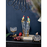 Ваза из прозрачного стекла с бронзовыми ножками и фигурками попугаев Eden Garden porcelain and bronze варинант исполнения - 2 | Loft Concept в Челябинске
