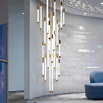 Люстра в современном стиле с 30-ю каскадными светодиодными лампами Golden LED Rain варинант исполнения - 2 | Loft Concept в Челябинске