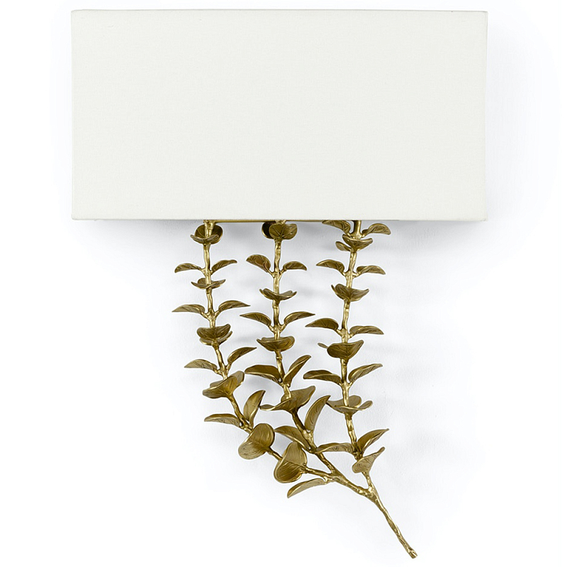Бра Brass Eucalyptus Branches Lampshade Wall Lamp Латунь Белый Бра Brass Eucalyptus Branches Lampshade Wall Lamp Латунь Белый в Челябинске | Loft Concept