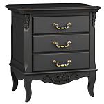 Тумба прикроватная черная из массива бука в стиле прованс Black Provence варинант исполнения - 2 | Loft Concept в Челябинске