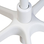 Стул с мягкой синей обивкой из велюра и подъемно-поворотным механизмом на белых колесиках Harper Blue and White варинант исполнения - 6 | Loft Concept в Челябинске