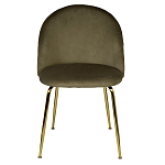 Стул велюровый хаки на золотистых металлических ножках Vendramin Chair варинант исполнения - 1 | Loft Concept в Челябинске