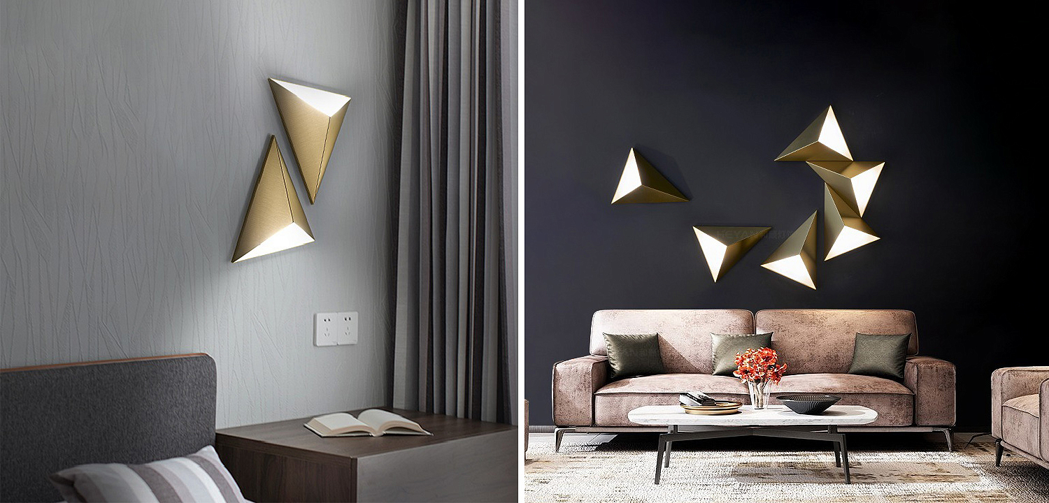 Настенный светильник в форме треугольника Convex Triangle Wall Lamp Настенный светильник в форме треугольника Convex Triangle Wall Lamp - Loft-Concept в Челябинске