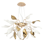 Люстра подвесная с белыми матовыми и золотыми глянцевыми листьями Wintery flovers варинант исполнения - 1 | Loft Concept в Челябинске