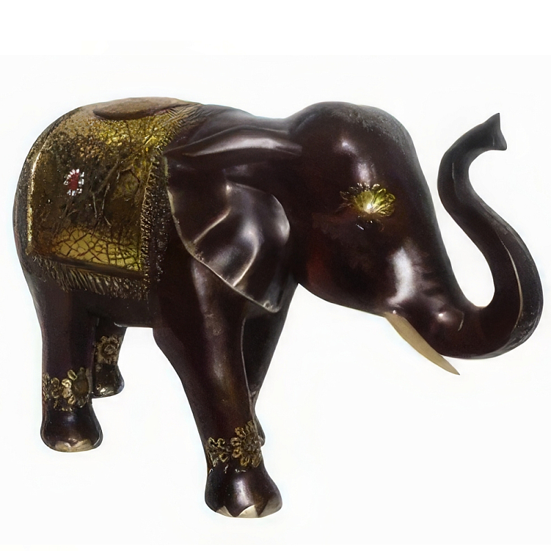 Статуэтка в виде слона Golden Elephant Коричневый Золотой Статуэтка в виде слона Golden Elephant Коричневый Золотой в Челябинске | Loft Concept
