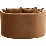 Кушетка круглая с обивкой из велюра коричневая Milky Brown Chair варинант исполнения - 4 | Loft Concept в Челябинске