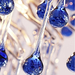 Люстра с синими стеклянными подвесками в форме капель FAIRYTREE Light варинант исполнения - 4 | Loft Concept в Челябинске