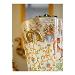 Кашпо с растительным и животным орнаментом на бронзовых ножках Turquoise Blooming Garden варинант исполнения - 7 | Loft Concept в Челябинске