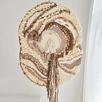 Овальный Современный Гобелен Абстракция в бежевых тонах Shallow варинант исполнения - 1 | Loft Concept в Челябинске