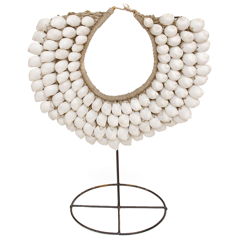Этническое ожерелье из ракушек на подставке White Shells Necklace Белый Коричневый винтаж Этническое ожерелье из ракушек на подставке White Shells Necklace Белый Коричневый винтаж в Челябинске | Loft Concept