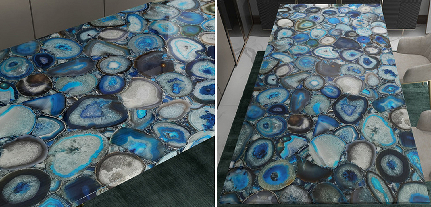 Обеденный стол Agate Design Blue Dining Table Обеденный стол Agate Design Blue Dining Table - Loft-Concept в Челябинске