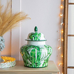 Ваза с зелёными листьями и крышкой Vase Green Leaves варинант исполнения - 3 | Loft Concept в Челябинске