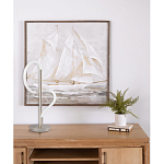 Настольная лампа белым изогнутым плафоном на круглой подставке Luke Lampco Tracer Lamp варинант исполнения - 12 | Loft Concept в Челябинске