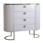 Комод белый овальный с мраморной столешницей Thoroughbass варинант исполнения - 1 | Loft Concept в Челябинске