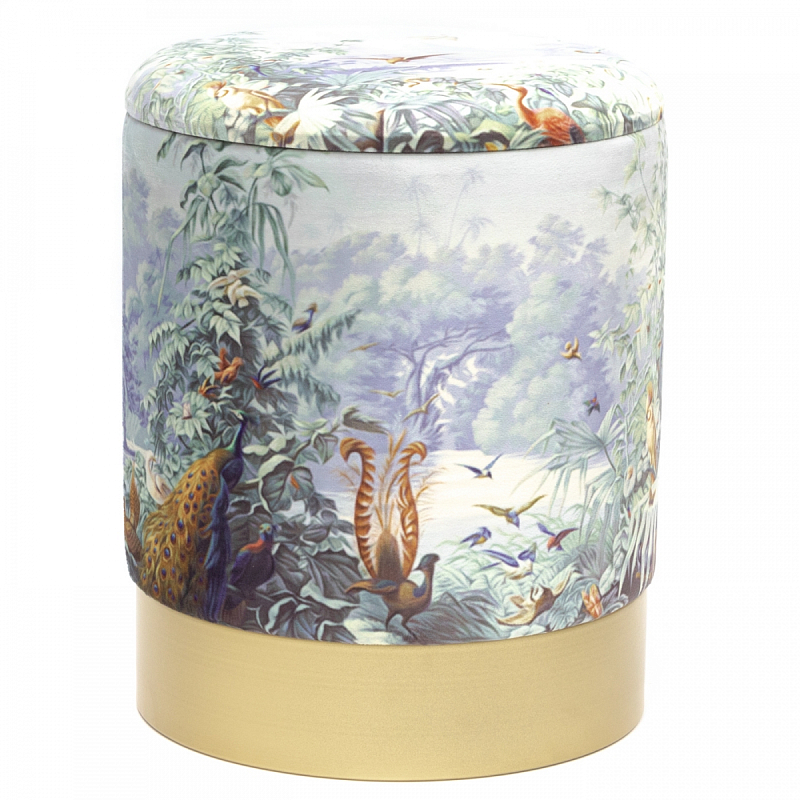 Пуф PUF Jungle Print с крышкой Adrian Мульти Пуф PUF Jungle Print с крышкой Adrian Мульти в Челябинске | Loft Concept