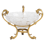 Чаша из прозрачного рельефного стекла на бронзовой подставке Eden Garden варинант исполнения - 1 | Loft Concept в Челябинске