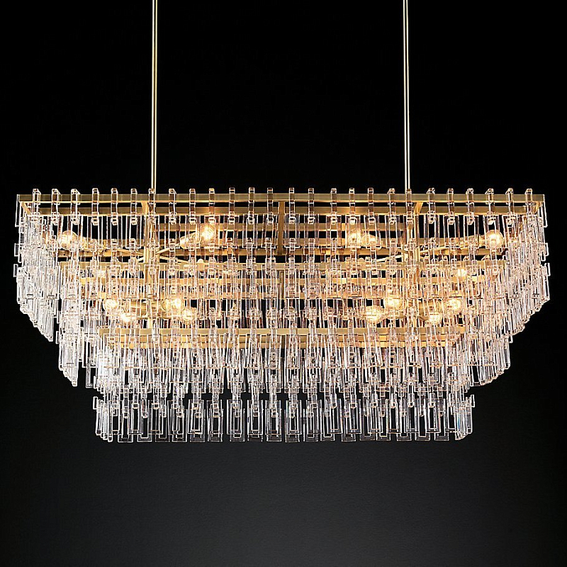 Люстра Marignan Linear Chandelier Прозрачное Стекло Золотой Люстра Marignan Linear Chandelier Прозрачное Стекло Золотой в Челябинске | Loft Concept