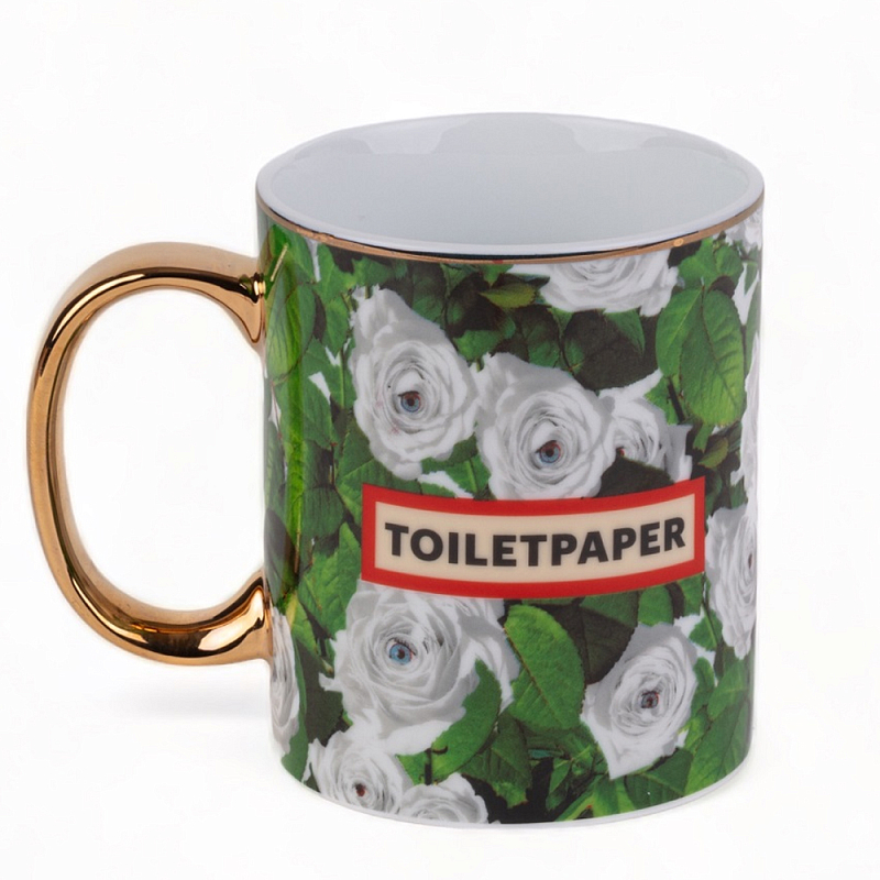 Кружка Seletti Roses Белый Золотой Зеленый Кружка Seletti Roses Белый Золотой Зеленый в Челябинске | Loft Concept