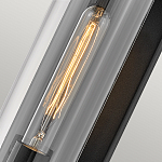 Настенный фонарь в индустриальном стиле с вытянутым цилиндрическим плафоном из прозрачного стекла и черным корпусом Hinkley варинант исполнения - 1 | Loft Concept в Челябинске