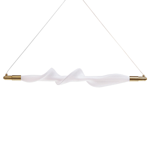 Люстра горизонтальная с волнистым белым плафоном Golden Swirl