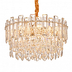 Круглая люстра с хрустальными подвесками на золотистом каркасе Gorgeous Crystal Light варинант исполнения - 3 | Loft Concept в Челябинске