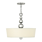 Люстра подвесная с белым тканевым цилиндрическим абажуром и декоративными шарами Hinkley варинант исполнения - 2 | Loft Concept в Челябинске
