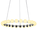 Люстра светодиодная кольцевая с круглыми плафонами белого цвета PEARLS Suspension 48 варинант исполнения - 1 | Loft Concept в Челябинске