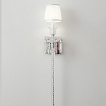 Бра с белым текстильным абажуром и хрустальными подвесками с декоративной кисточкой Lustre Reverie варинант исполнения - 6 | Loft Concept в Челябинске