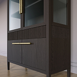 Витрина Primo со стеклянными фасадами и буфетом шпон Темный орех варинант исполнения - 7 | Loft Concept в Челябинске